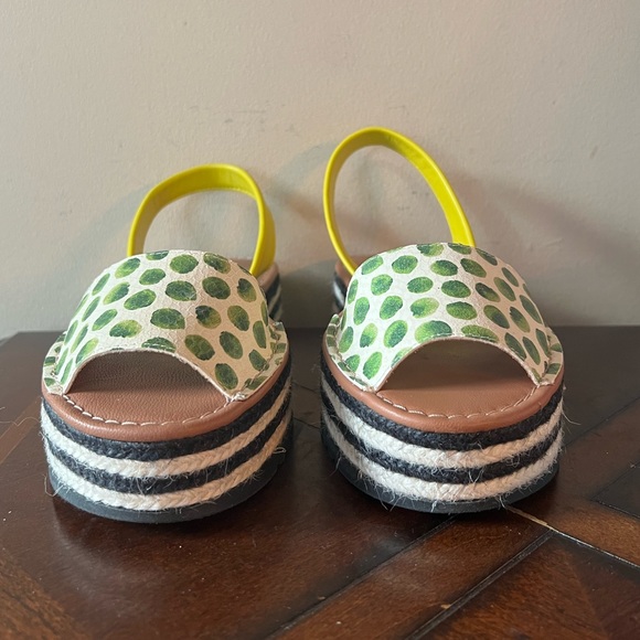 BELLE HARI Multicolor Leather Platform Sandals Made Spain SZ 38 Luxury Designer - Picture 2 of 14